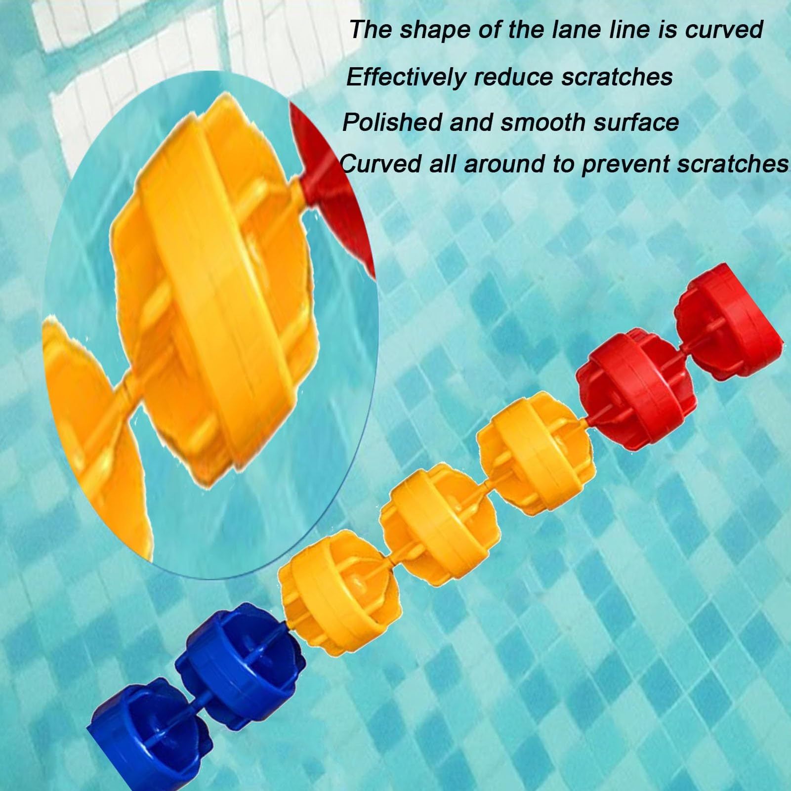 Flotadores de Cuerda, Divisor de Cuerda de Seguridad para Piscinas, Kits de Cuerdas para flotadores en Espiral para Entrenamiento de natación, 8 Boyas/m Valla de Seguridad para bajío