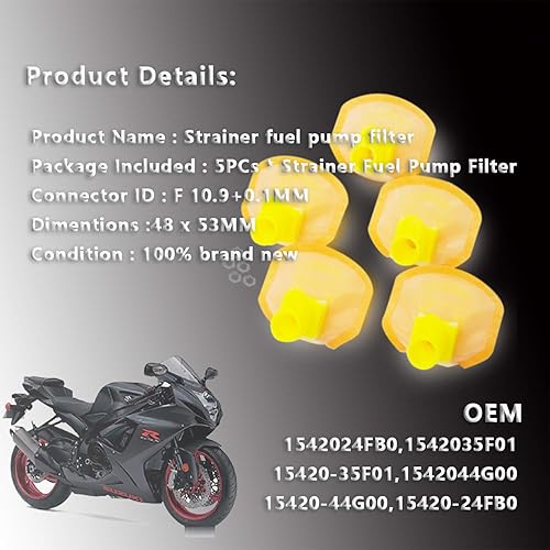 Miniatura 3 de Filtro de combustible Filtro de succión en tanque Filtro de bomba de combustible compatible con Suzuki -Series Hayabusa Boulevard Vstrom 650 1000