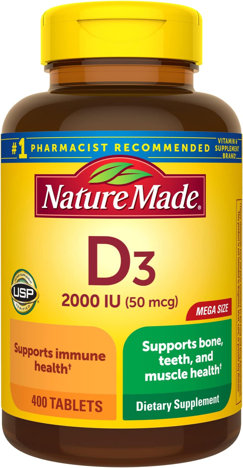 Nature Made Vitamin D3 2000 Iu Tablets For Bone Health† 400 Count 400 Count