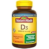 Nature Made Vitamin D3 2000 IU (50 mcg), Vitamin D Supplement for Bone, Teeth, Muscle and Immune Health Support, 400 Tablets, 400 Day Supply