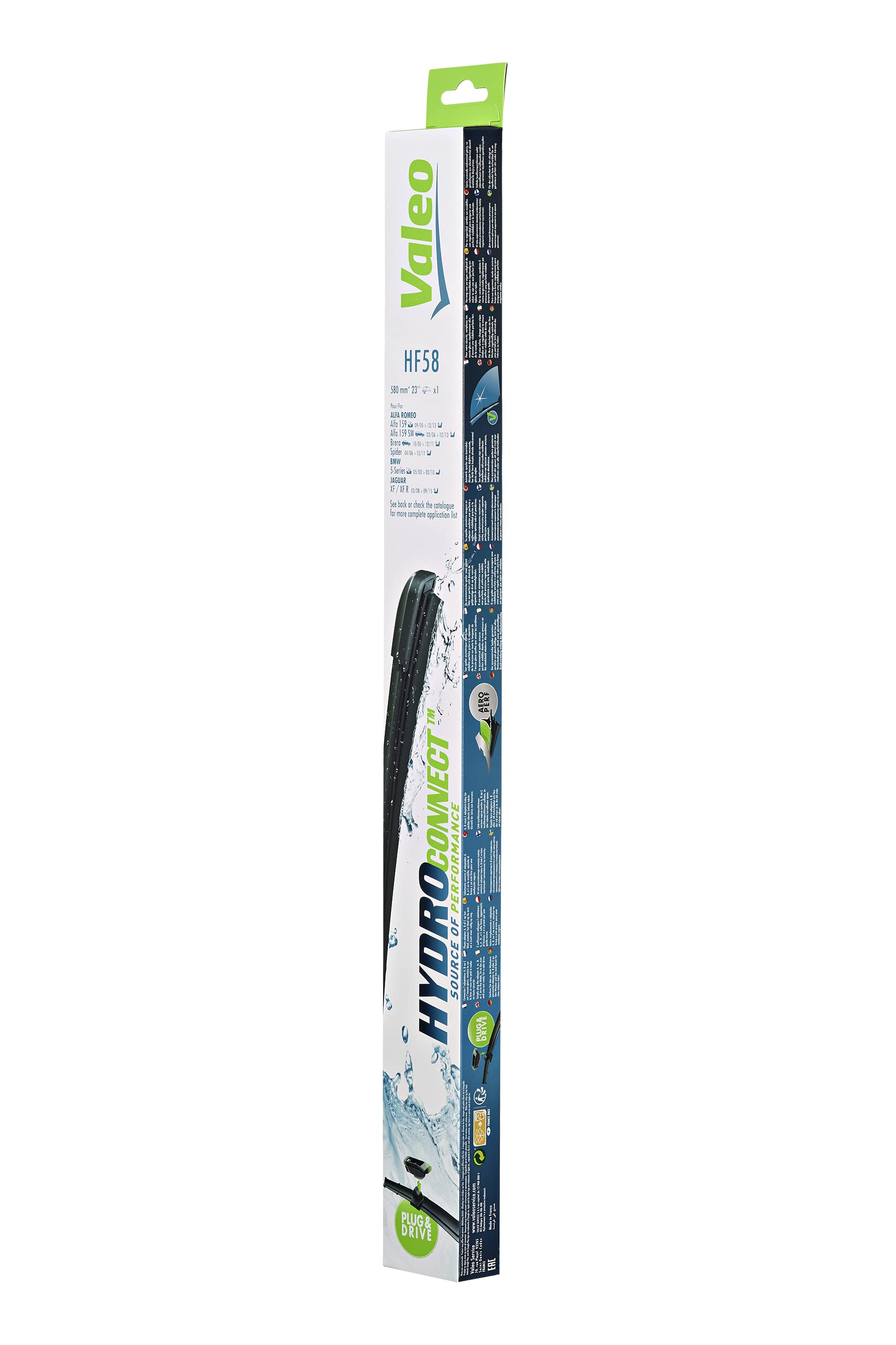 Valeo Hydroconnect Silecek Bmw 5 Serisi E60 (2007-2010), Jaguar XF (2008-2015), Jaguar XJ (2012-2019), Mercedes A Serisi W169 (2004-2012), Nissan Juke (2010-2019) (580 MM) 578510