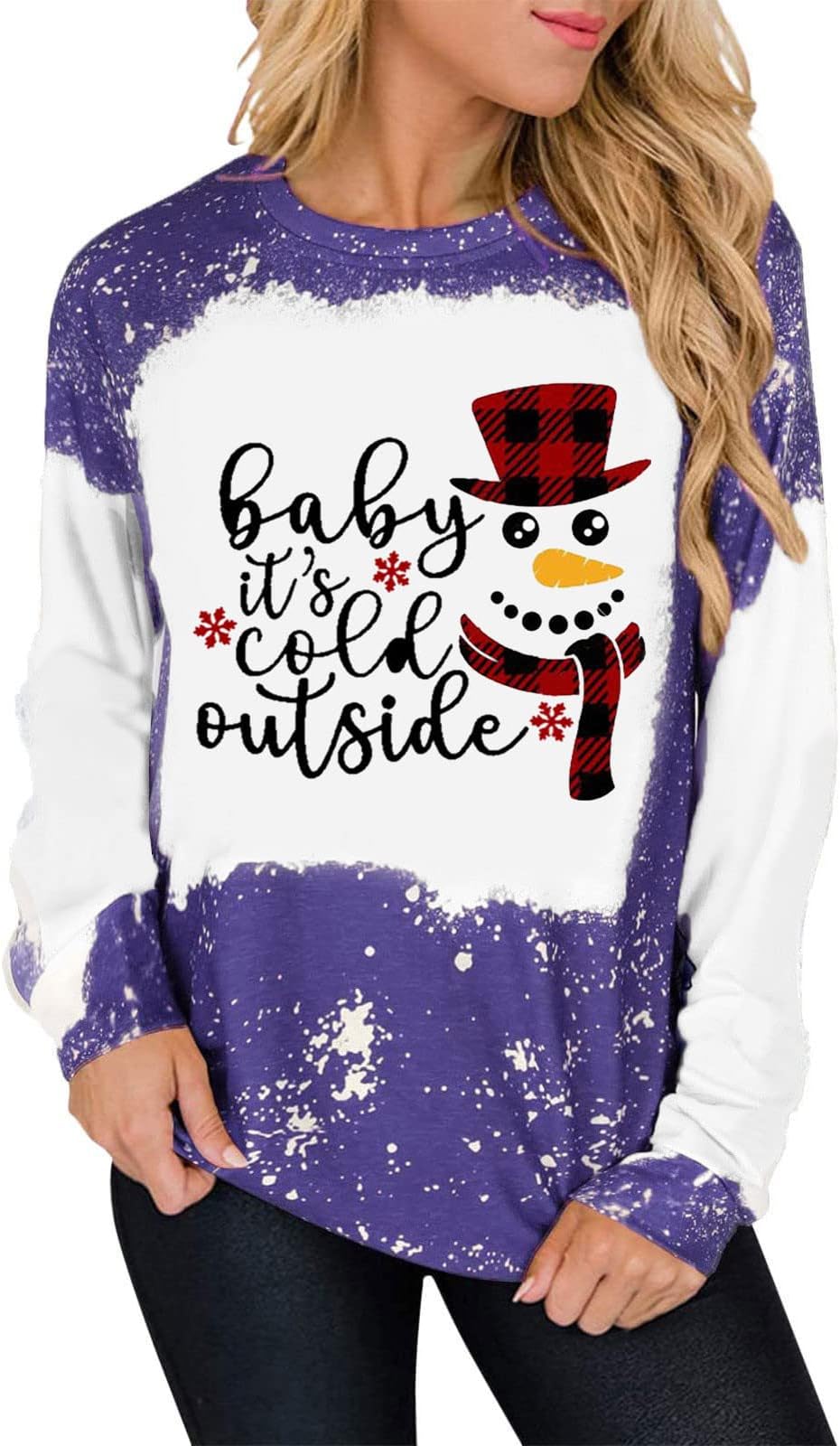 Shusuen Christmas Sweaters for Women Casual Long Sleeve Graphic Shirts Tunic Tops for Winter Fashion Sweatshirts