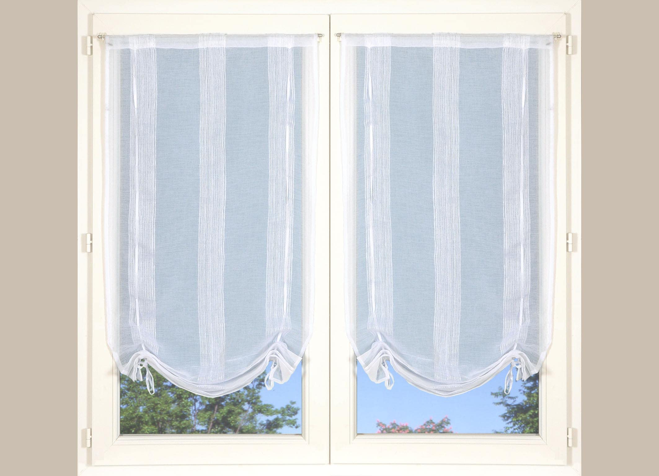 Atout Ciel Pair of Ready-to-Hang Blinds 60 x 140 cm White