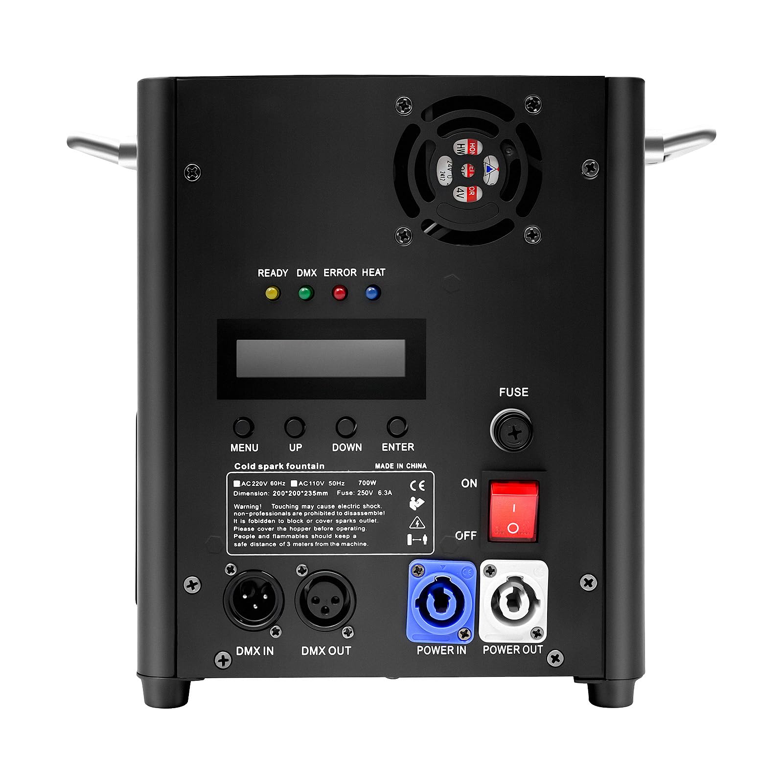Pyrotechnikmaschinen, Bühnen-Spezialeffekt-Maschine mit Kontrollleuchten, Cold Spark Spezialeffekt Maschine für DJ, Hochzeit, Halloween, Weihnachten und Party