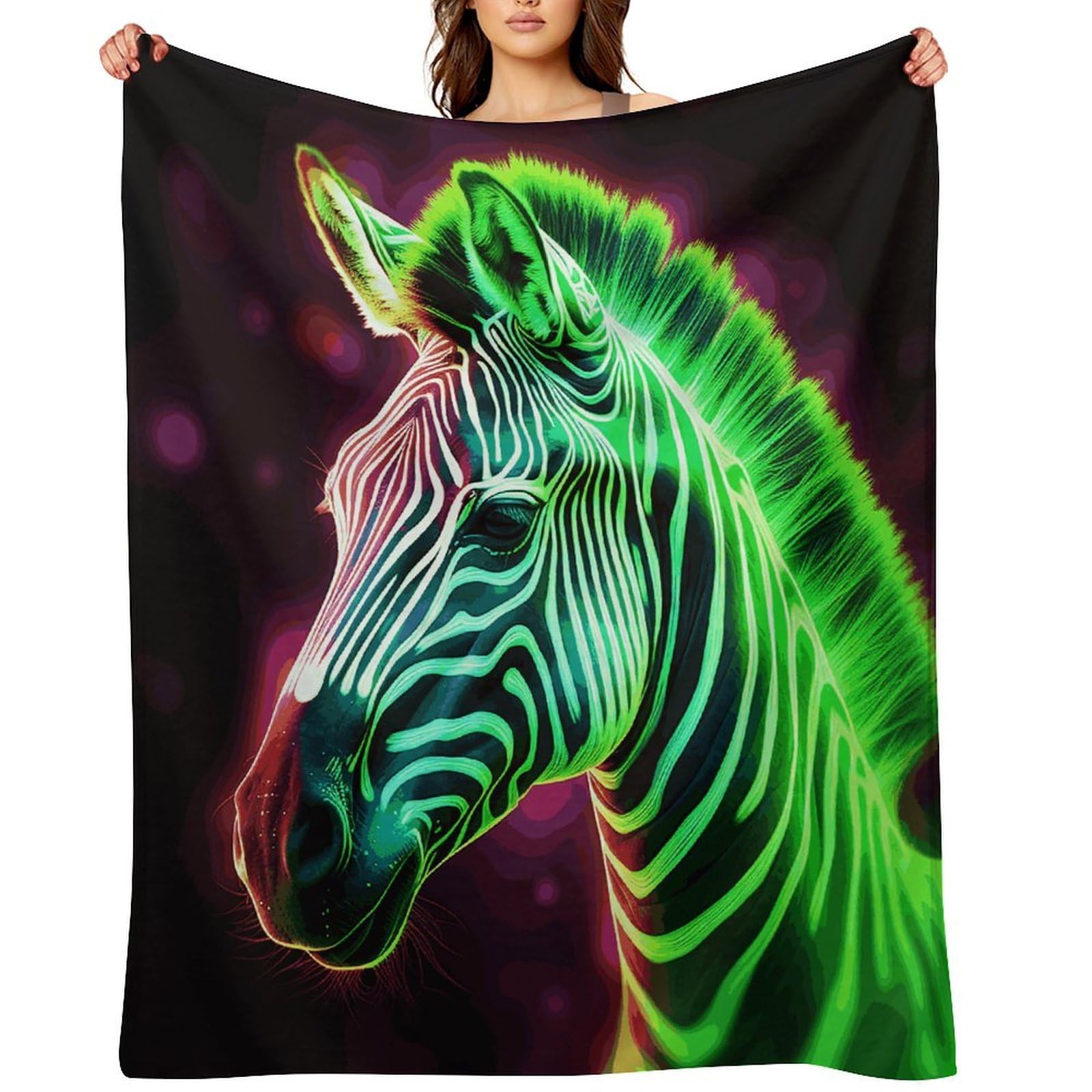 Fekiloot Style Glowing Zebra Throw Blankets Camping Blanket30 X40