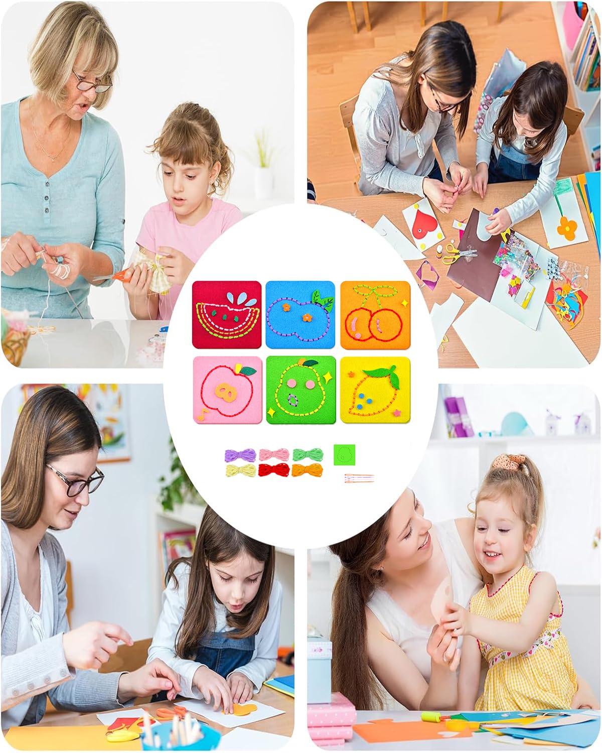 6PCS Sewing Kit for Kids, Threading Toys, Thread Board, Thread Board Kids, Lacing Toy, Sewing Craft Kit Kids Educational Sewing Toys for Beginner Children Learn to Sew - Image 4 thumbnail