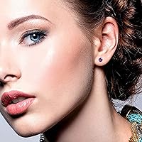 Vista 5 de 8 pares de aretes de plástico antialérgicos para oídos sensibles, incluye 8 pares de respaldos de silicona suave, aretes de poste de plástico