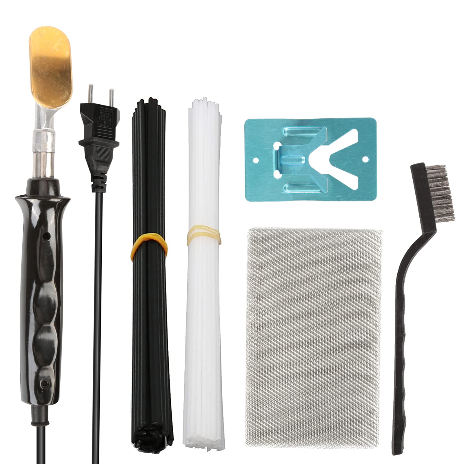 Pepisky 50W Electric Soldering Iron,Plastic Welder Kit with 40 Rods,1 Mesh,Wire Brush,Iron Stand for Car Bumper, Professional Surface Repair