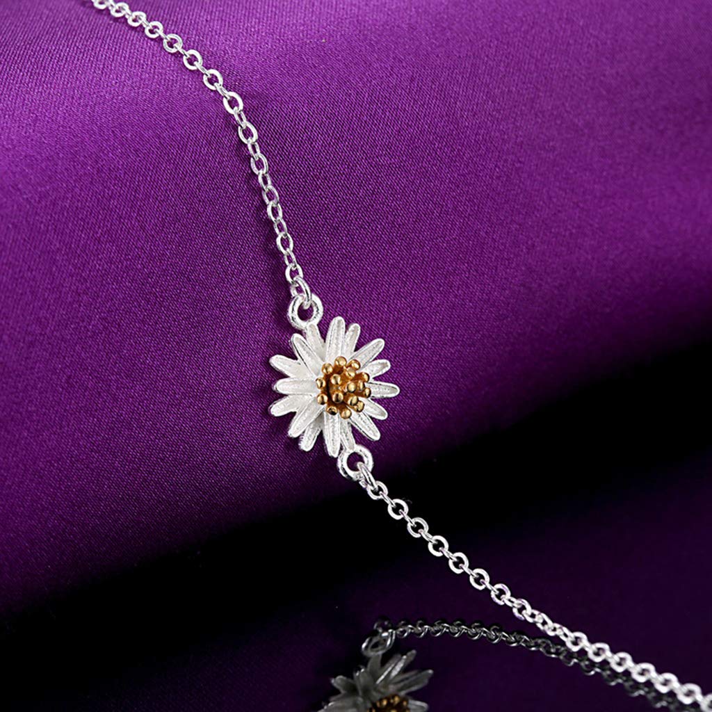 Tobillera de Playa de Verano, Pulsera de Tobillo con Delicada Flor Colgante Hueco Minutos Mujeres Cadenas de pie Adorable Calidad y Duradero
