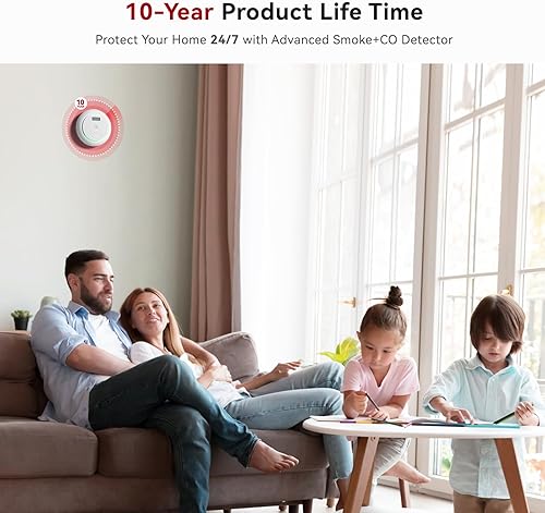 Miniatura 9 de Siterlink Detector de humo interconectado inalámbrico, detector de monóxido de carbono combinado con pantalla LCD, detector de humo y CO con batería