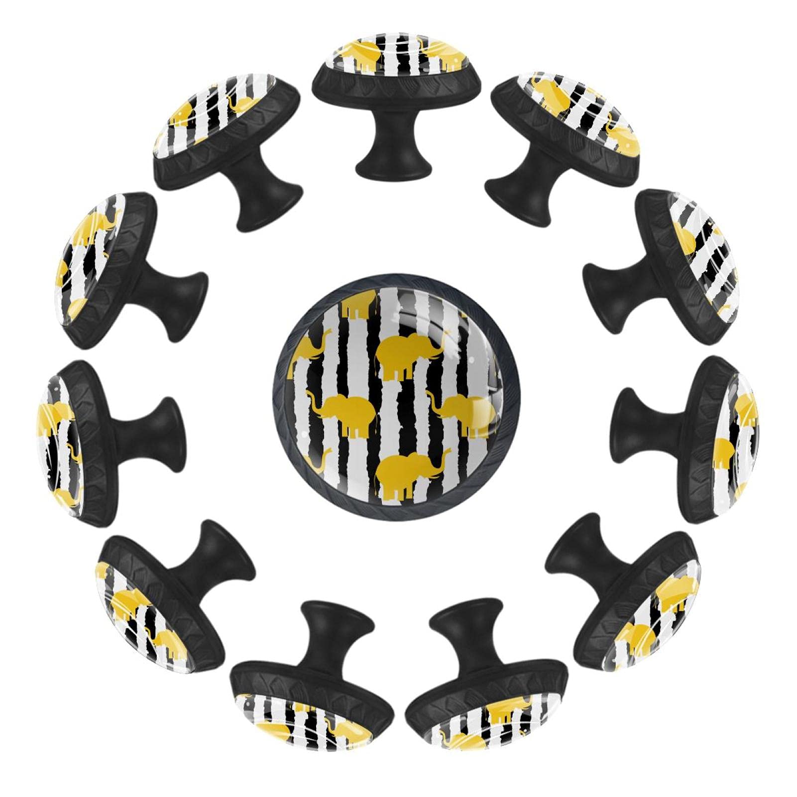 Boutons de tiroir 35 mm au design graphique noir et blanc