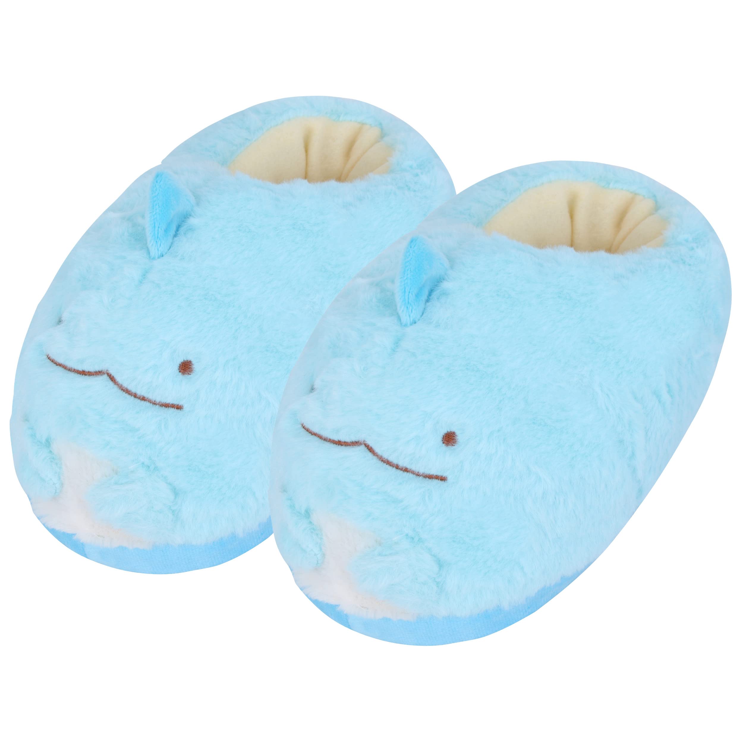 RoffatideAnime Sumikko Gurashi Fuzzy Slippers Closed Back Rubber Sole House Plush Non Slip-On Fuzzy Cute Warm Slippers One size