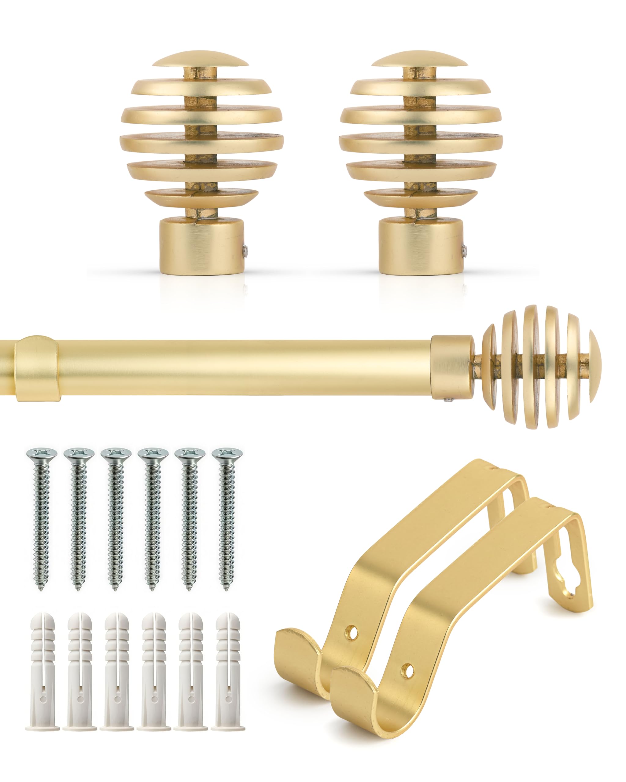 Emma Barclay  Gold Curtain Pole Extendable Slice in Size 1.2 - 2.1m, Sports Direct