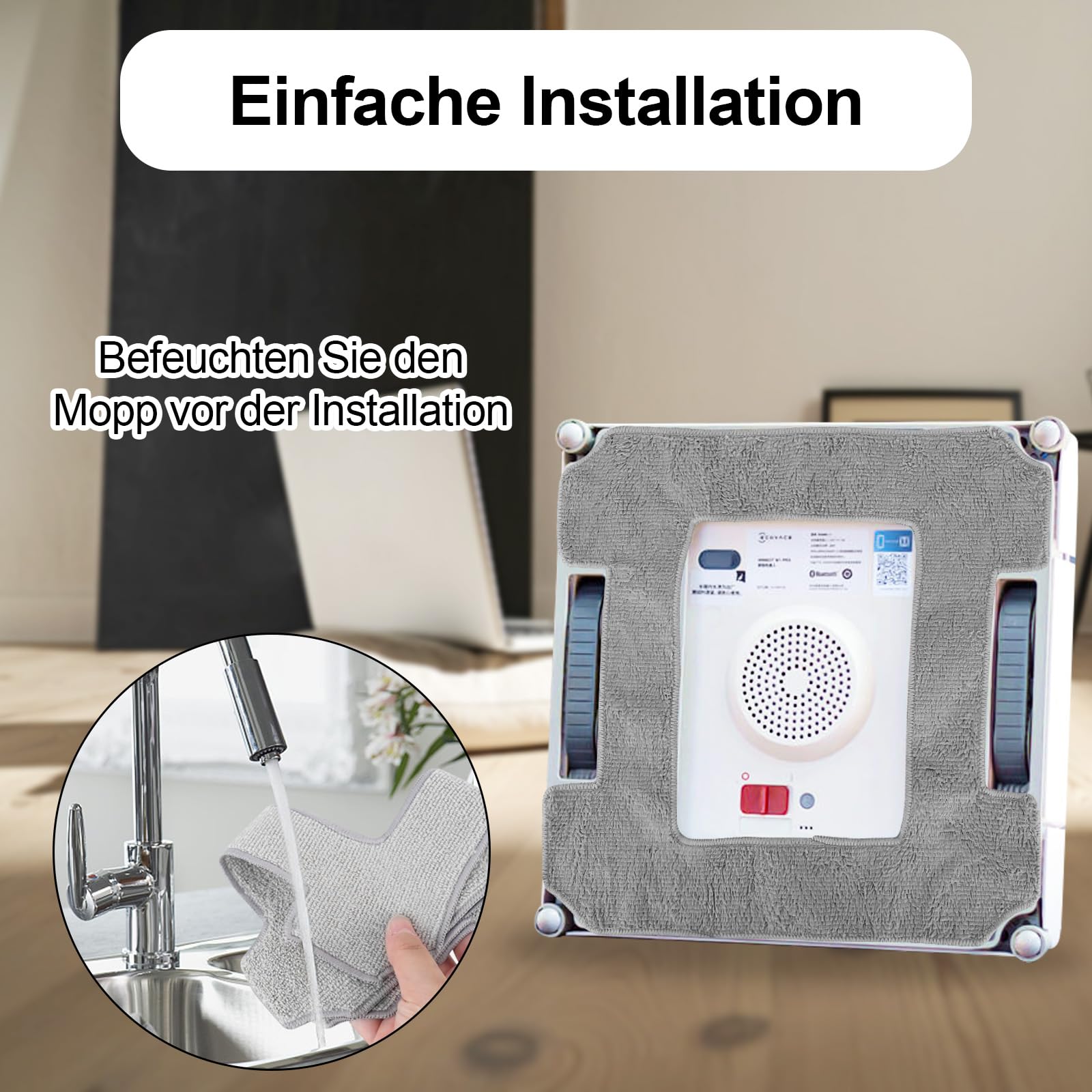 Winbot Mini 4 Panni Di Ricambio Per Robot Lavavetri Ecovacs Winbot W1/W1 PRO - Microfibra Ricambio Ecovacs Winbot