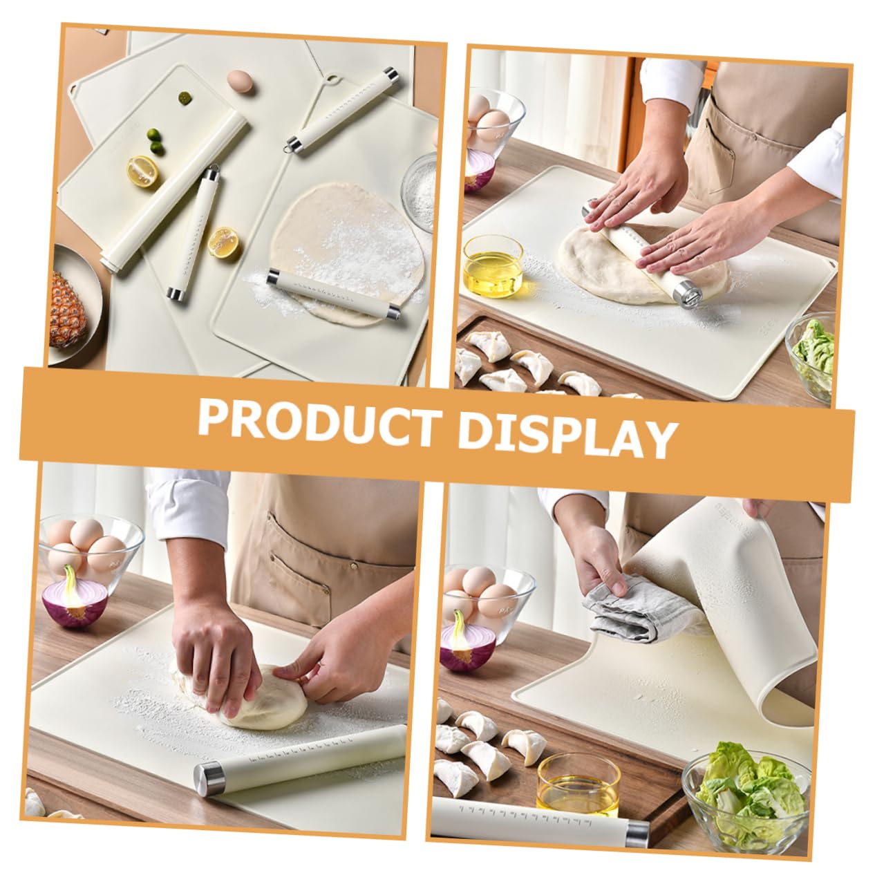 Tappetino da Pasticceria in Silicone Beige Antiscivolo