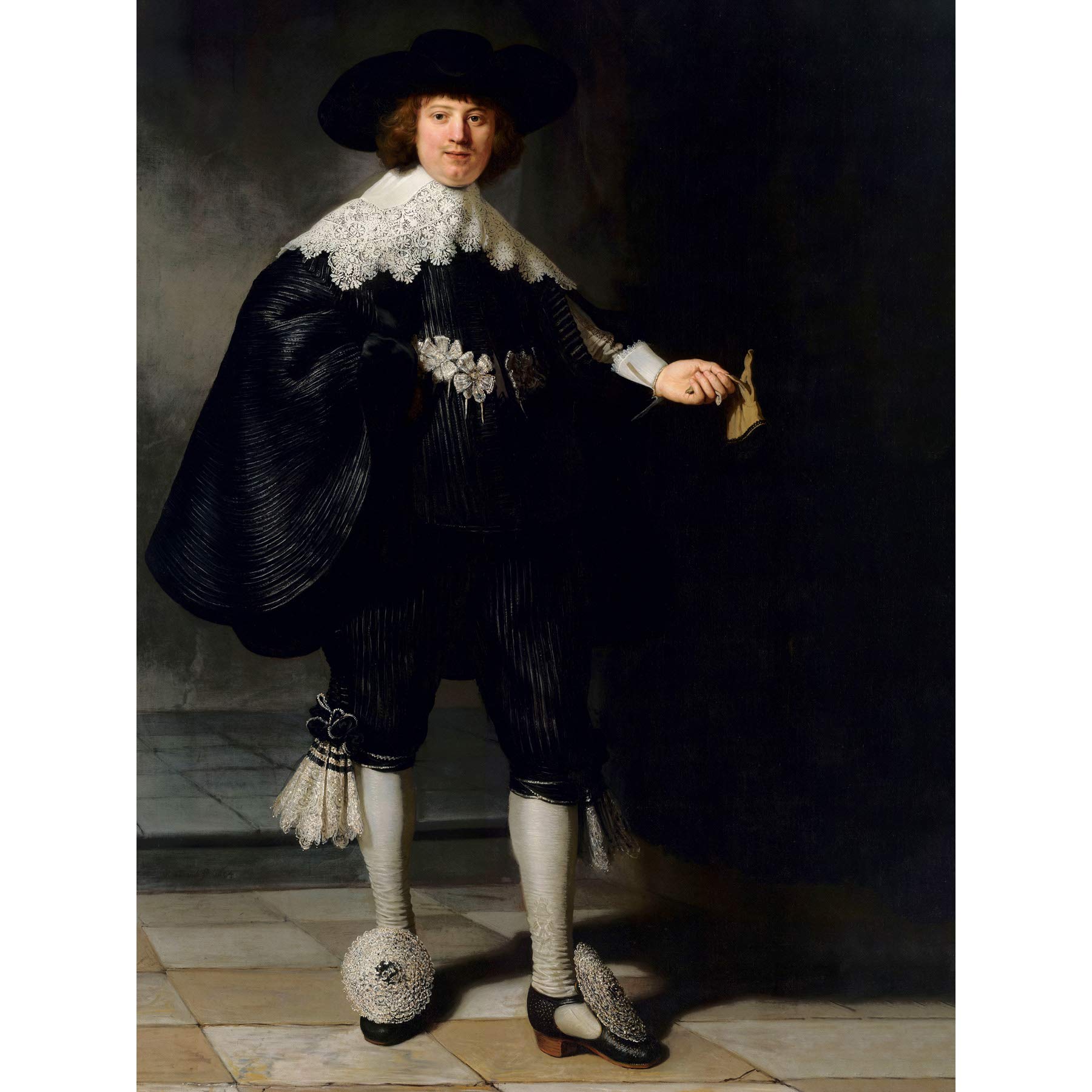 Artery8 Rembrandt Marten Soolmans Portrait Premium Wall Art Canvas Print 18X24 Inch