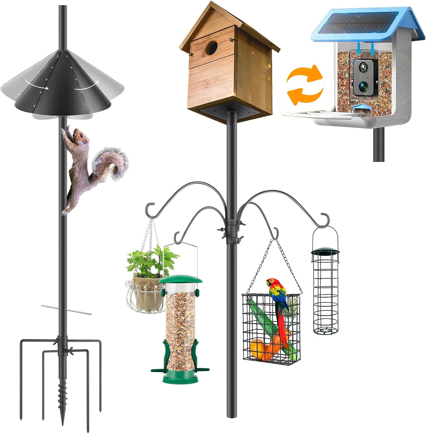 Amazon.com : 92 Inch Smart Bird Feeder Pole for Outdoor, Heavy Duty