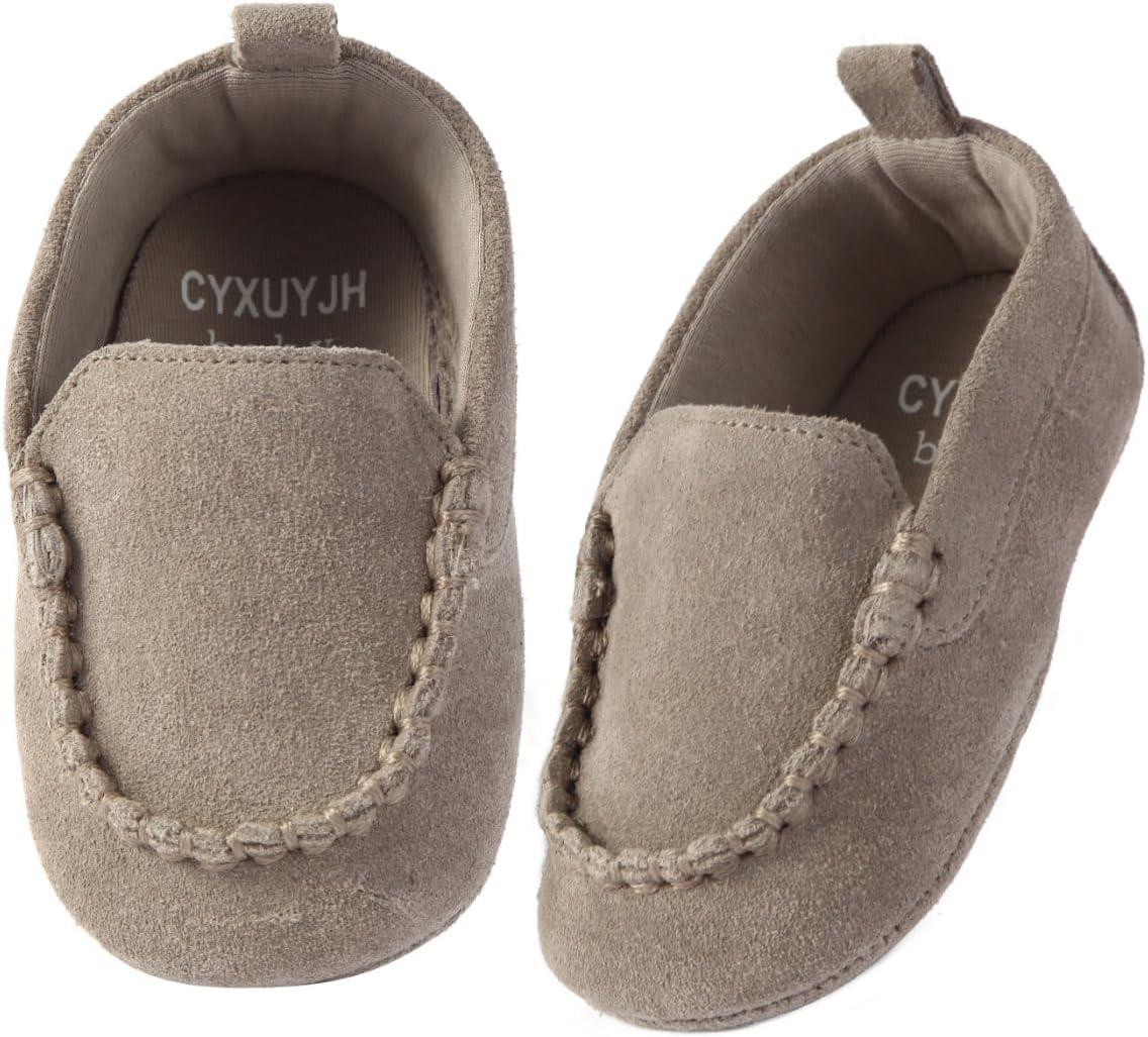 Soft Sole Baby Loafers Boys Girls Newborn Suede Leather Moccasins Infant Baby First Walking Dress Crib Shoes 3-18 Months