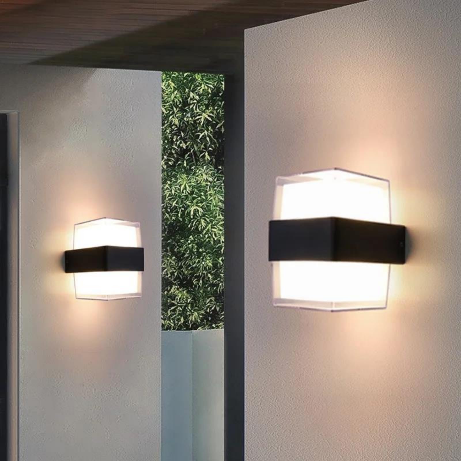 Zewnętrzna wodoodporna lampa ścienna LED Nordic Smart App Wifi Pilot Tuya Pokój z graffiti Dekoracja domu Oświetlenie wewnętrzne RGB,Warm light