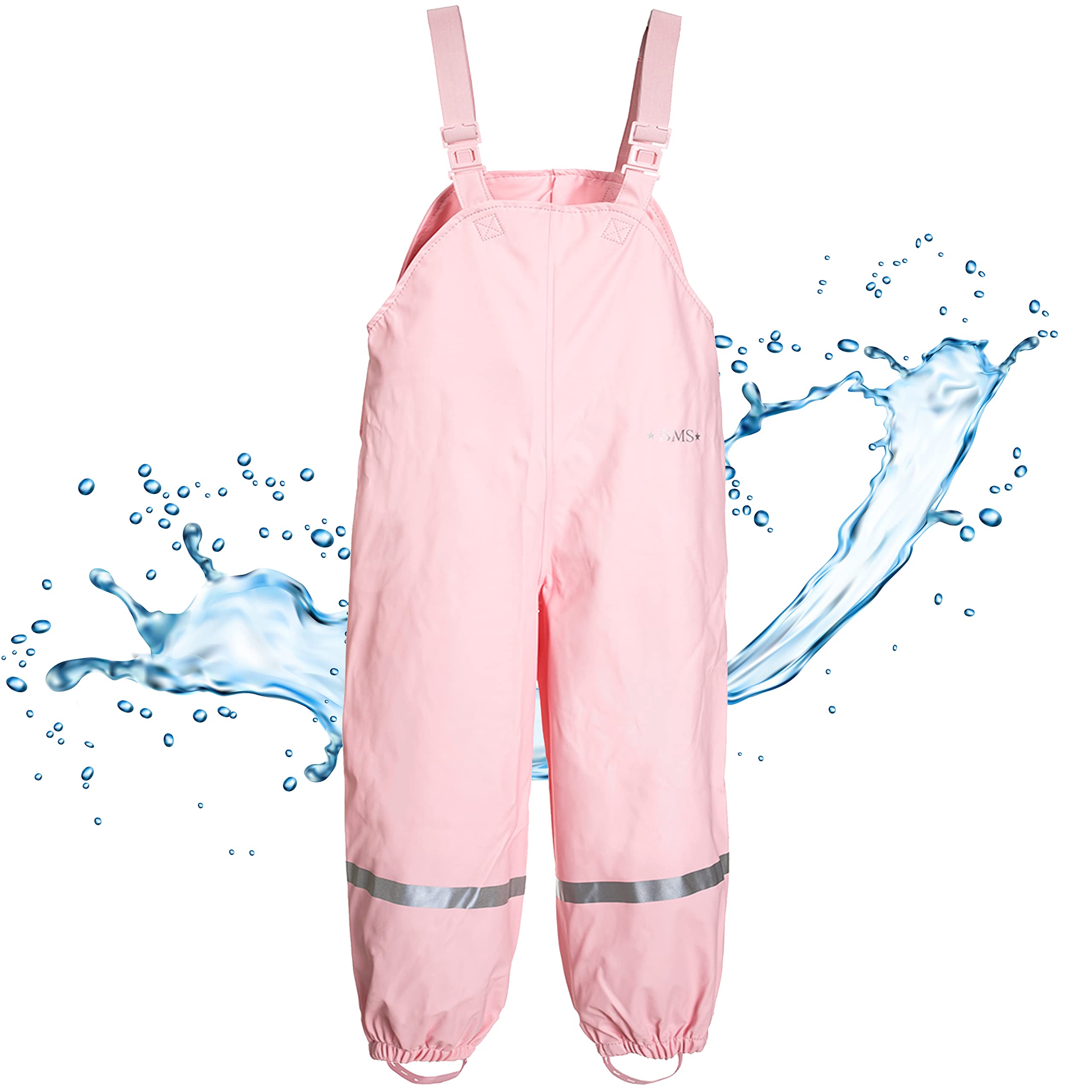 BMS rain Pants mud Pants 100% Waterproof - Rose - 4T