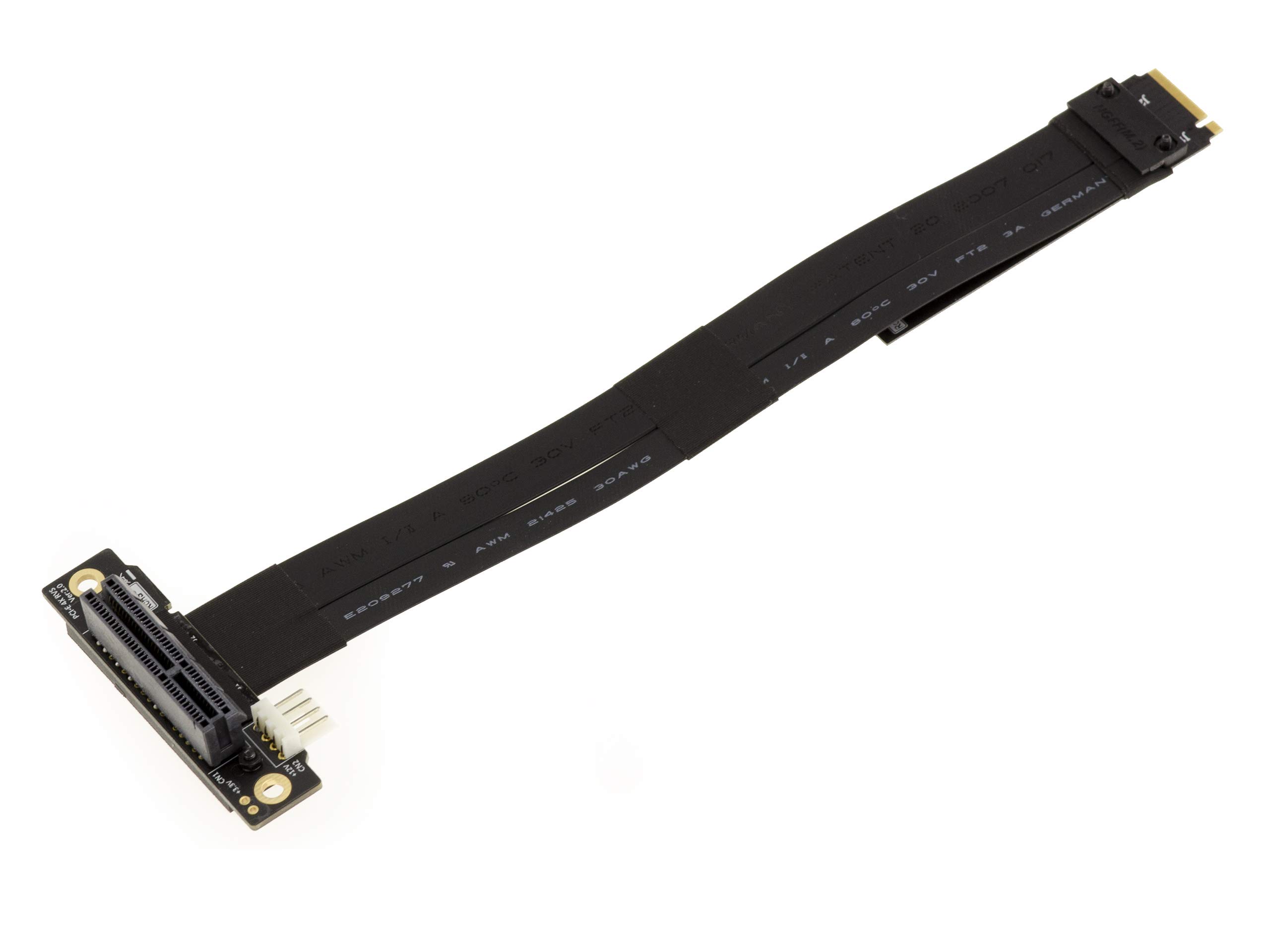 KALEA-INFORMATIQUE Extension riser adapter for M2 PCIe NVMe M Key to PCIe x4 Female. Length 20cm