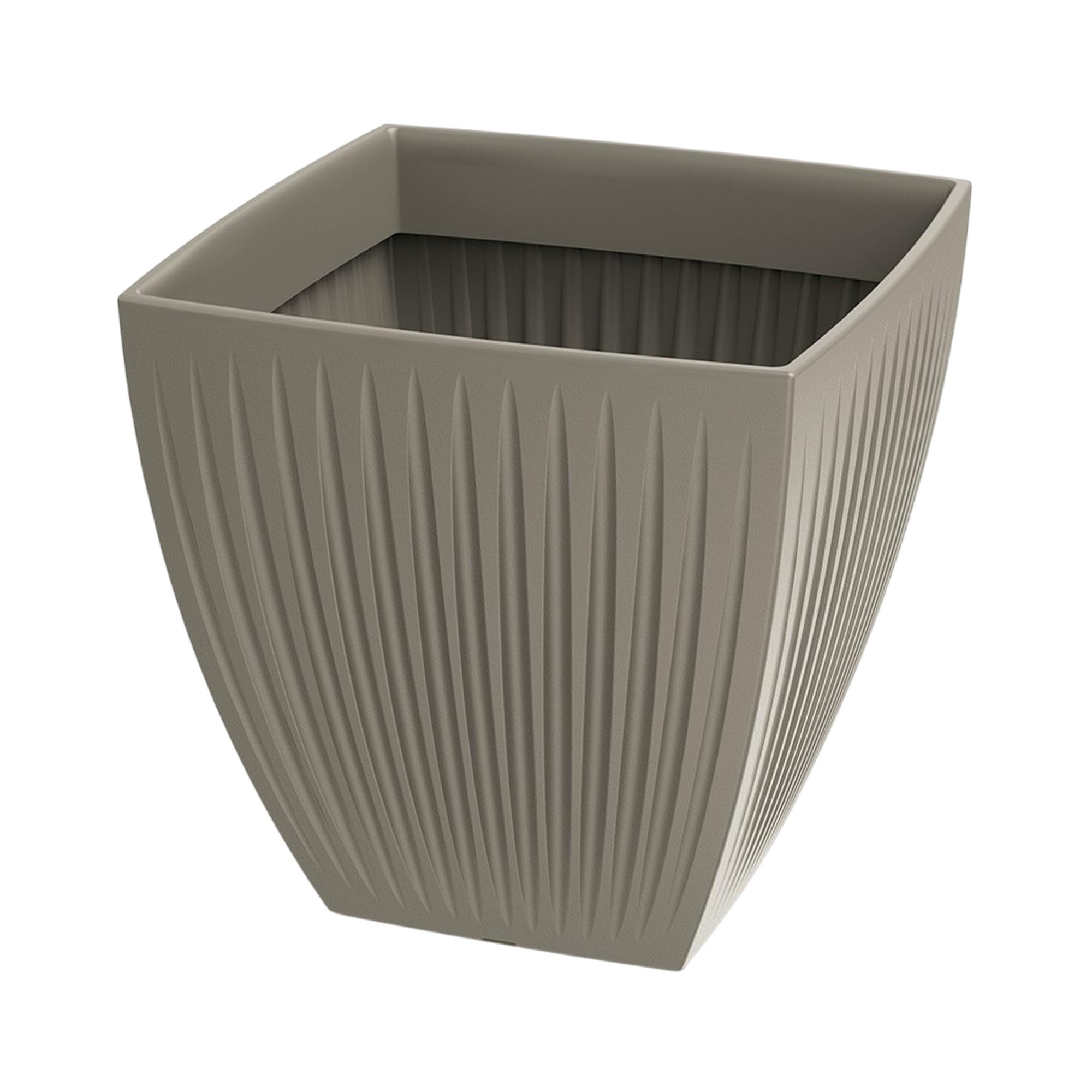 Pot Latia Square MIDL Ø40x40 Mocca grand bac à fleurs carré extérieur balcon