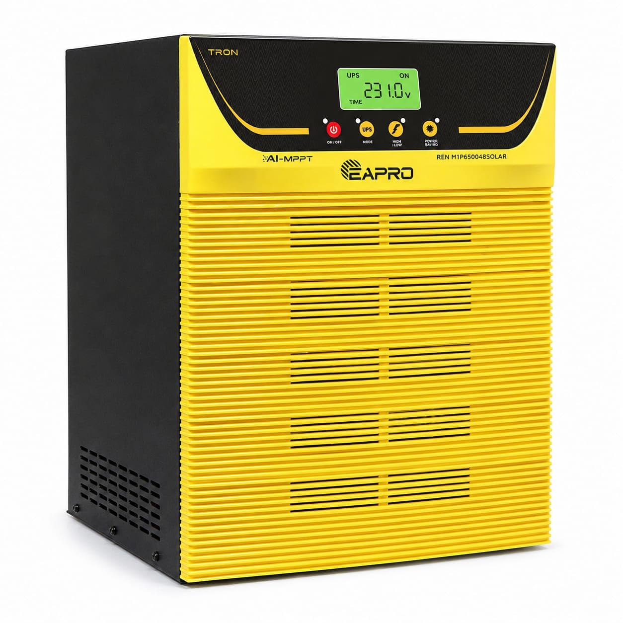 eapro tron 6500 5.5kva 48v mppt solar inverter – 105a charge controller, supports 5120w panels | hybrid pcu for heavy loads | yellow & black | eglm1p650048solar | 5 years warranty | lithium support