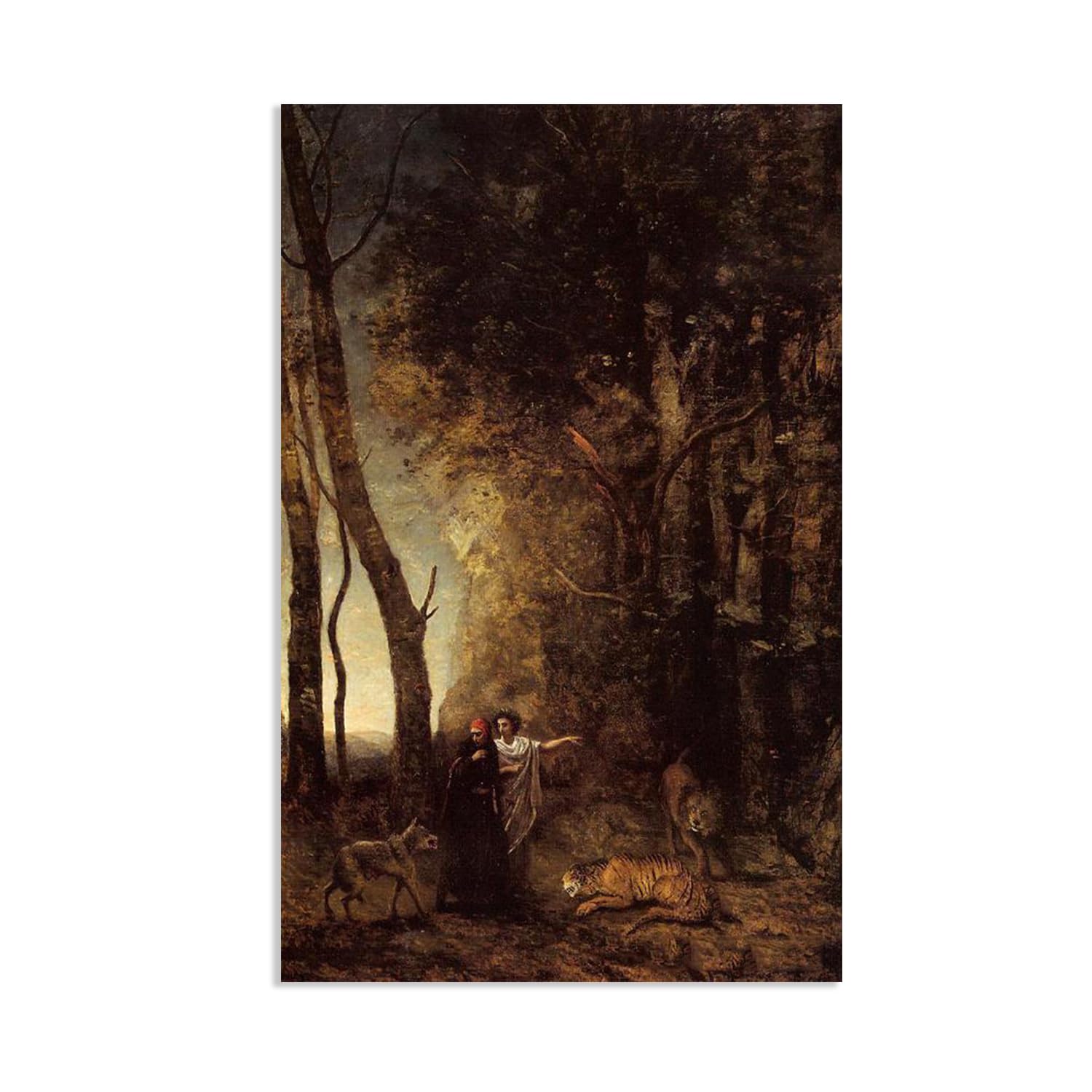 Hau3sh3a Jean Baptiste Camille Corot Wall Art Near Rotterdam Canvas Picture Serene Landscape Reproduction Wall Decor for Living Room Bedroom Office Home Decor45x30cm(18x12in) poster
