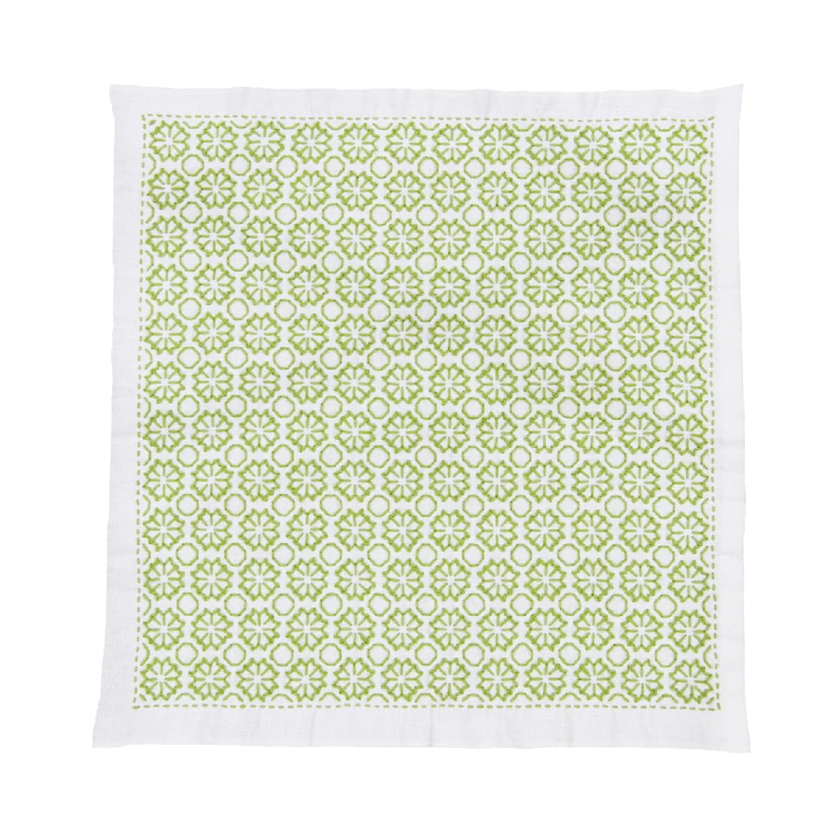 Olympus Thread Hitomezashi Sashiko Hana Fukin Chrysanthemum Printed Fabric Embroidery Kit