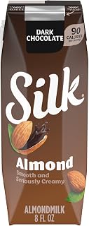 Silk Shelf-Stable Dark Chocolate Almondmilk, 8oz Pack of 18 - Vegan Dairy-Free High Calcium Plant Milk