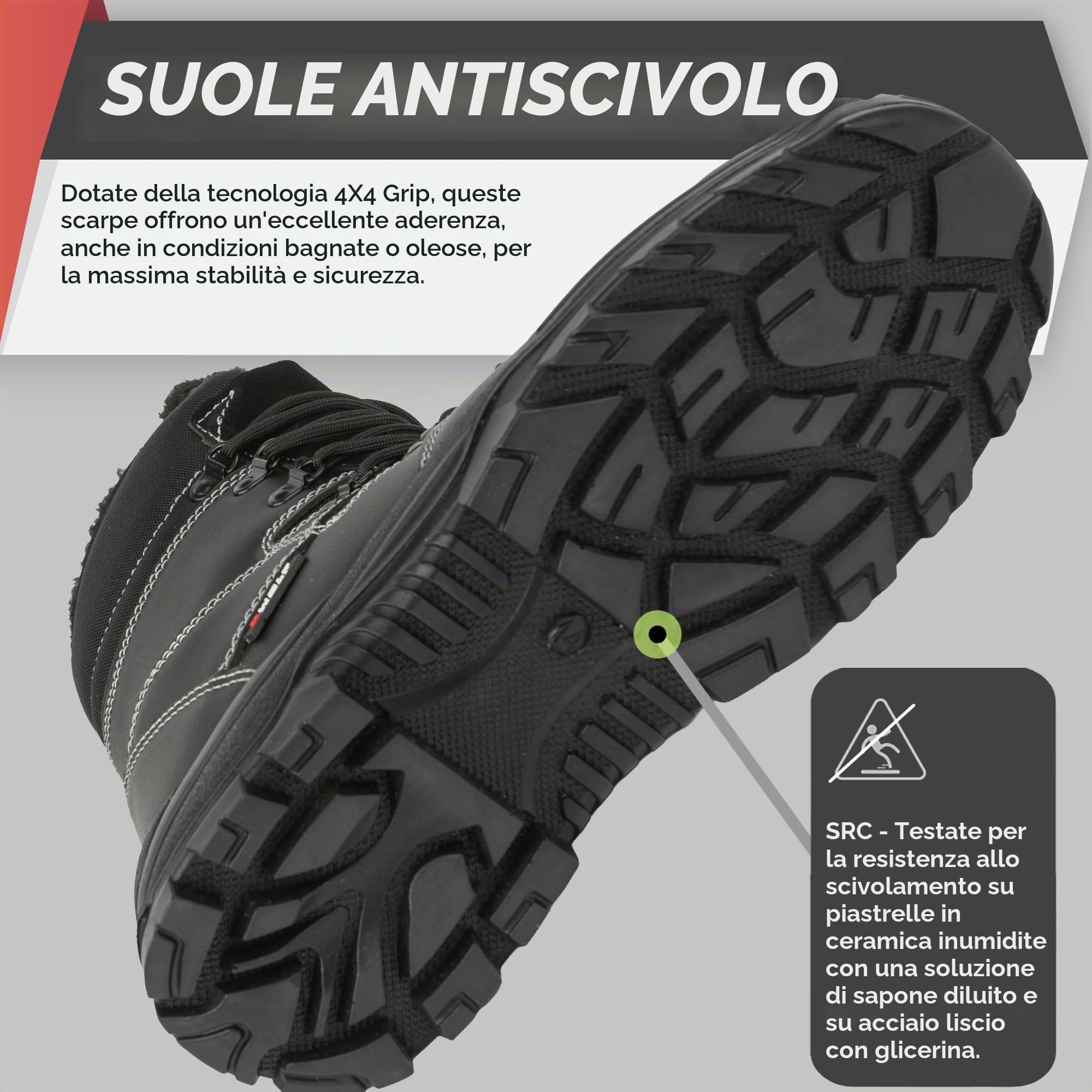 BWOLF GRIZZLY S3 - Scarpe da lavoro invernali da uomo S3, resistenti all'acqua e all'olio, antiscivolo, con tecnologia Re-Flect e suola ergonomica