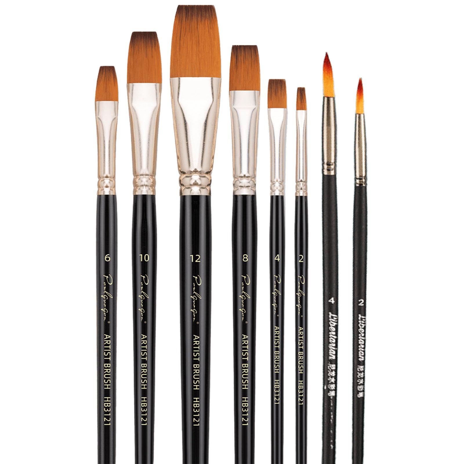 Tivleed Black Paint Brush Set, Paint Brush, Artists Paint Brushes, 8P Professional Art Brushes With Pointed Liner Tip, Gouache Shapes For Watercolour Acrylic Inks Painting For Kids