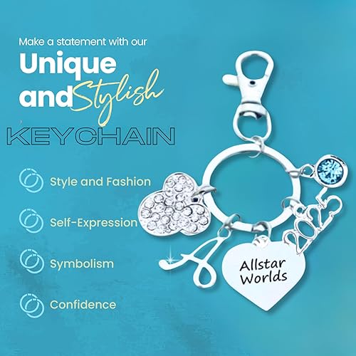 Miniatura 4 de Infinity Collection - Personalized 2025 Allstar Cheer Zipper Pull Keychain - Cheerleader Gift, Keychain for All Star Worlds & D2 Summit Participants