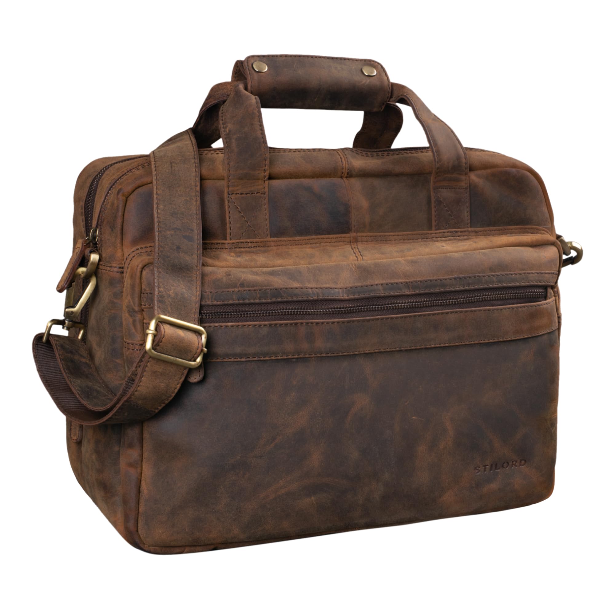 bag da lavoro in pelle per uomini e donne con tasche interne per documenti e laptop