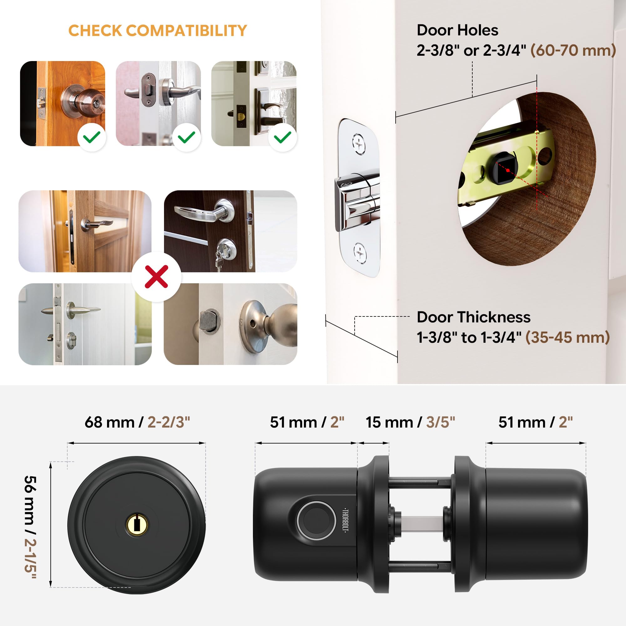 ThorBolt Fingerprint Door Lock - Keypad & Silver -5