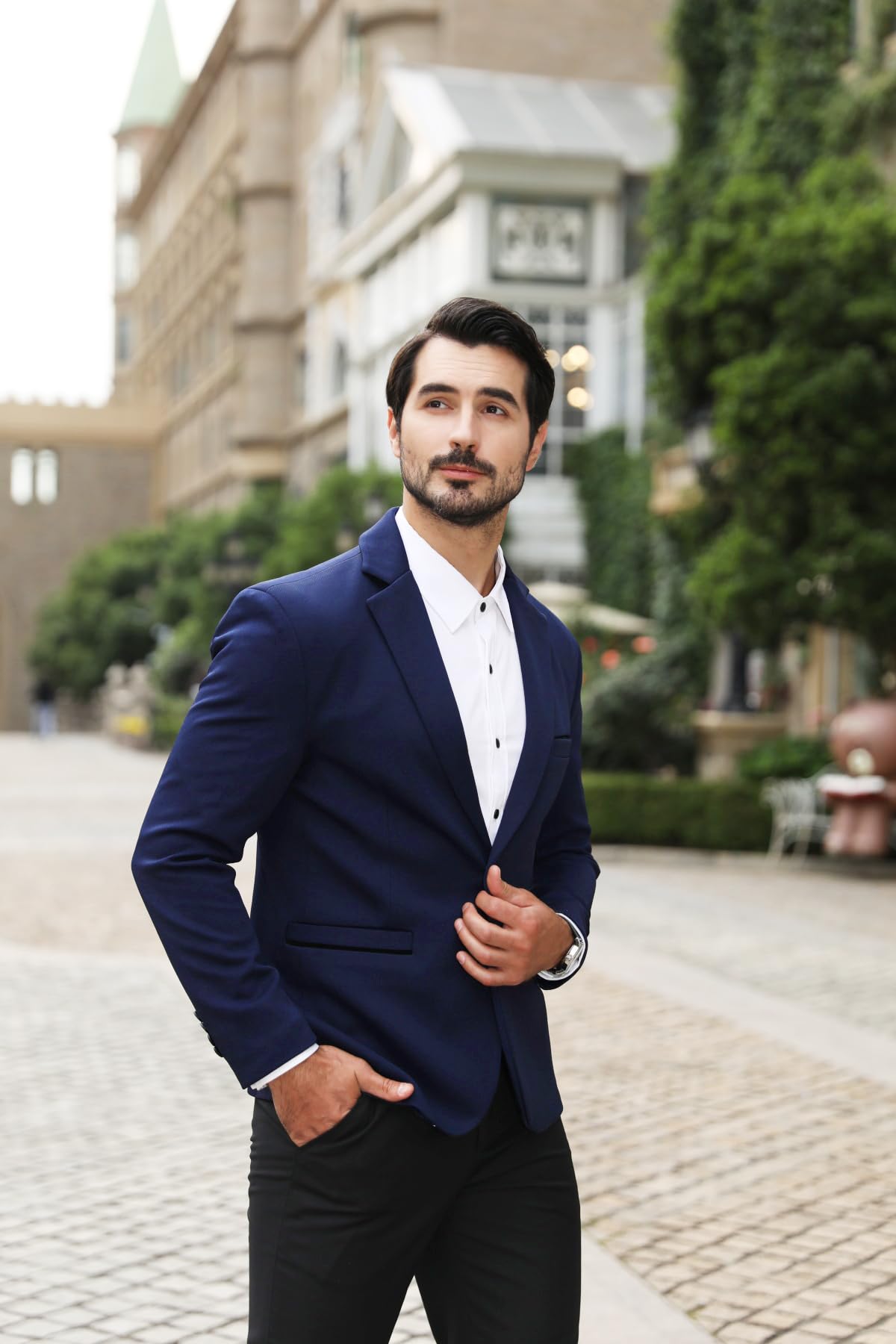 Allthemen Abito da Uomo 2 Pezzi Completo da Uomo Slim Fit Abito da Sposa con Un Bottone Elegante
