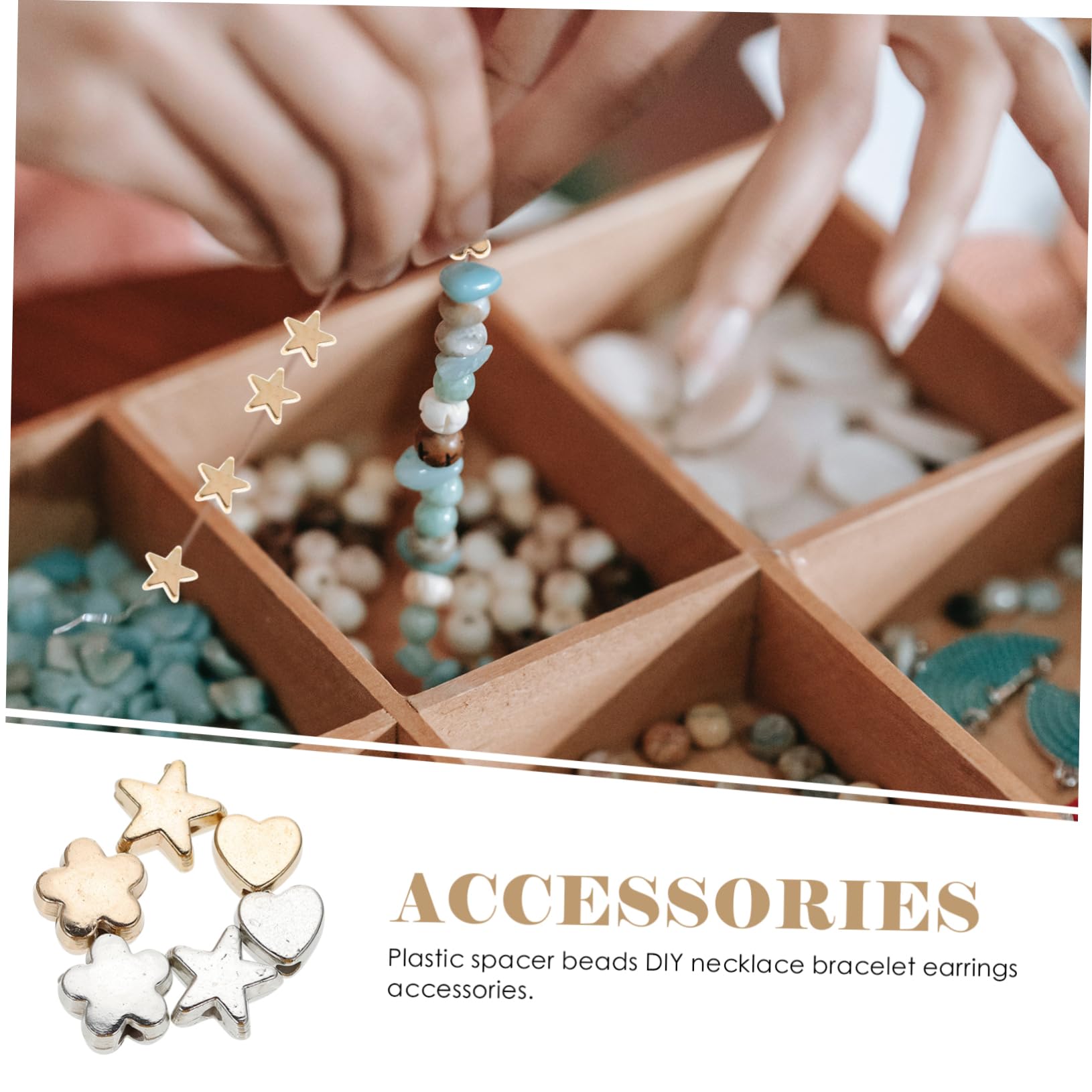 Uonlytech 4 Set Pacchetti Perline Distanziatrici Per Creazione Fai Da Te Per Braccialetti E Collane Decorativi Facile Da Usare E Leggero Per Attività Creative E Decorazioni 6 Confezioni*4