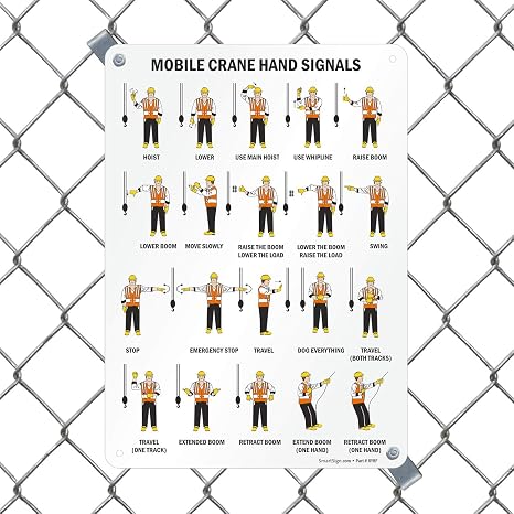 SmartSign Mobile Crane Hand Signals Sign | 10 x 14 Plastic