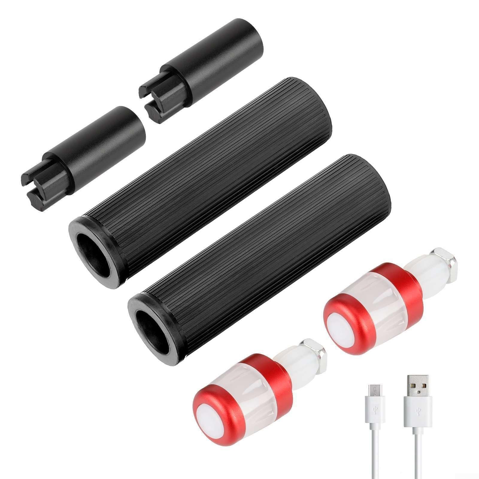 Poignée de guidon en silicone avec bande LED pour conduite de nuit