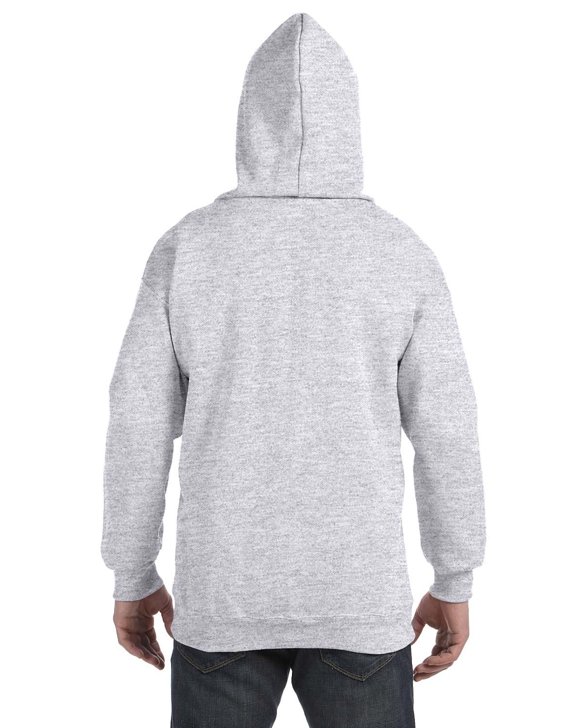 Hanes Męska bluza z kapturem na zamek błyskawiczny, męska bluza polarowa z zamkiem błyskawicznym, Popiół, 3XL