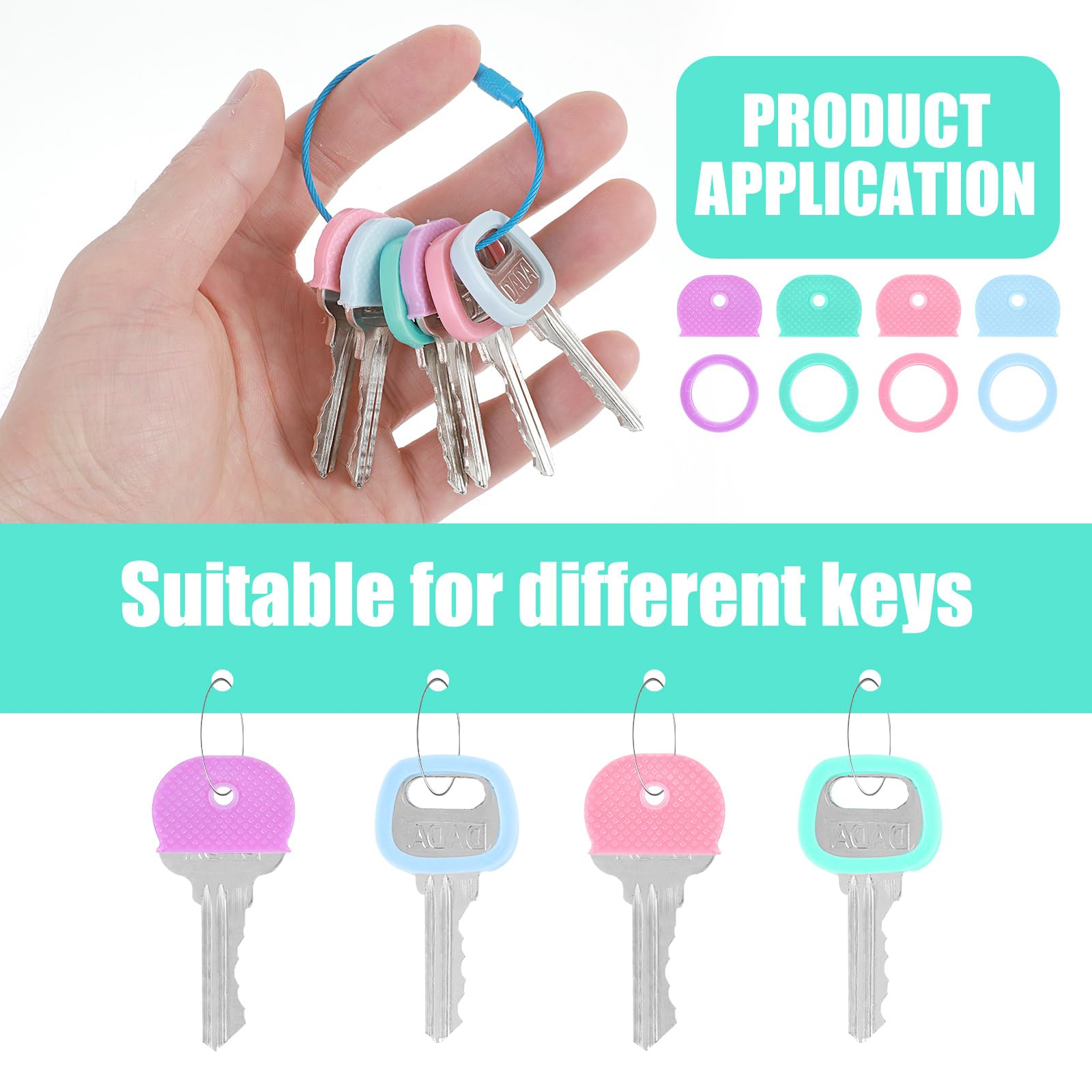 Snapklik.com : 40 Pieces Key Covers Caps, Plastic Key Caps Covers Tags ...