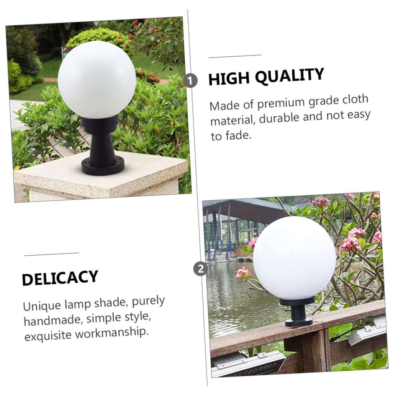 Garneck Paralume Sferico in Acrilico 12 Pollici per Esterni Copertura Antiurto per Lampioni e Applique da Parete Protezione Lampadina Patio