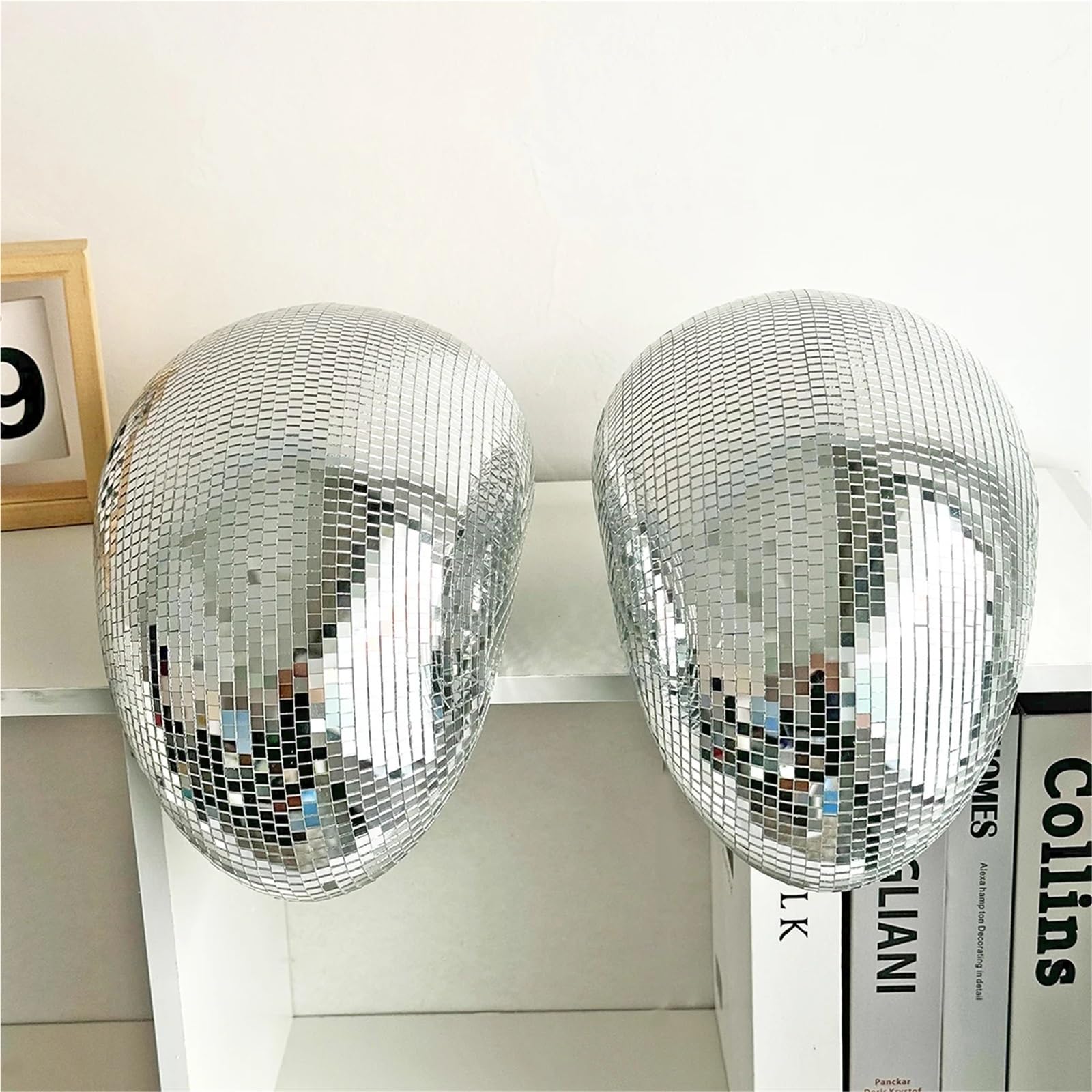 Kule dyskotekowe, stopione kule, nowoczesny wystrój domu, ręcznie robione lustro, estetyczny pokój, topniejący blask, funky(Silver)