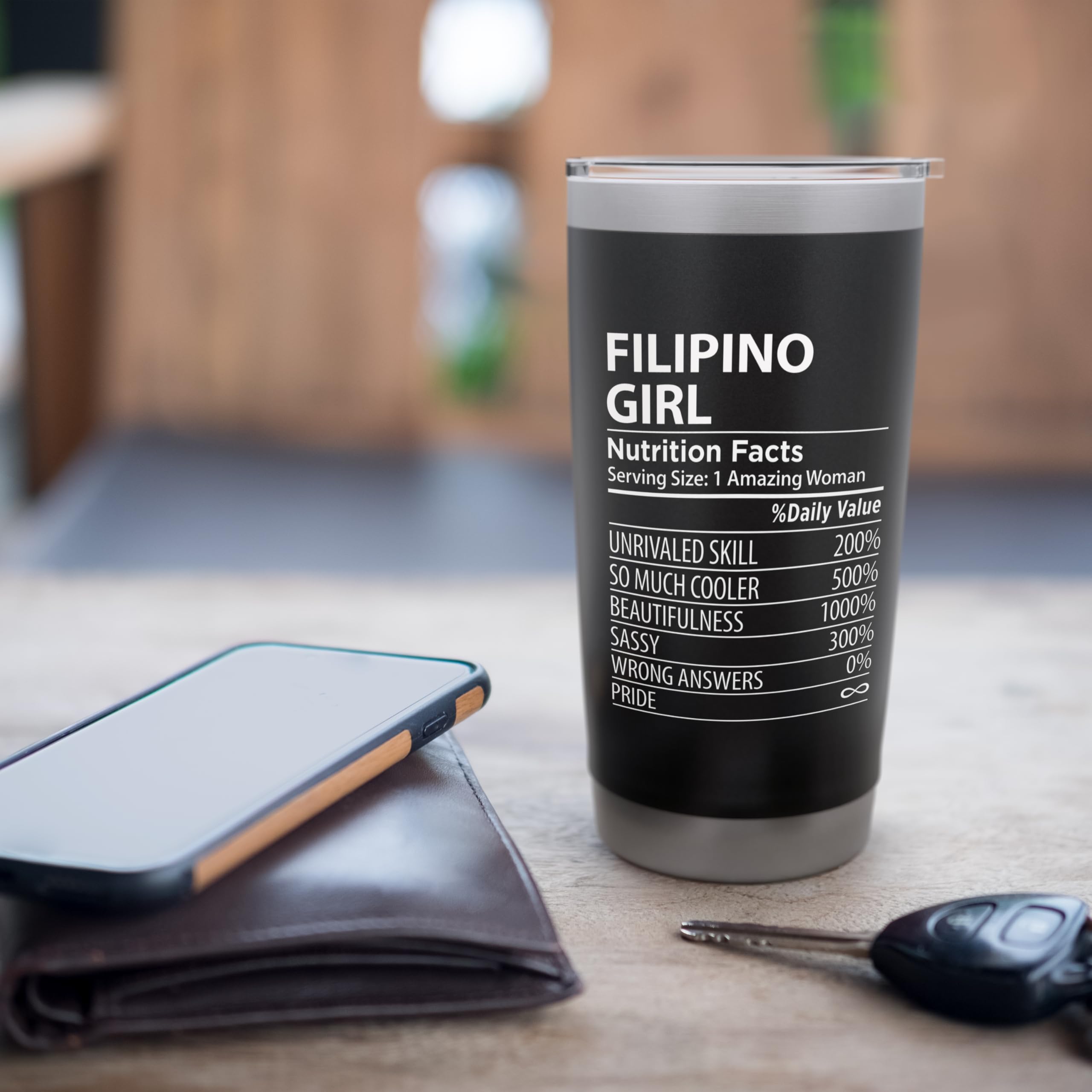 Filipino Girl Nutrition Facts Funny Womens Philippines Stainless Steel Insulated Tumbler