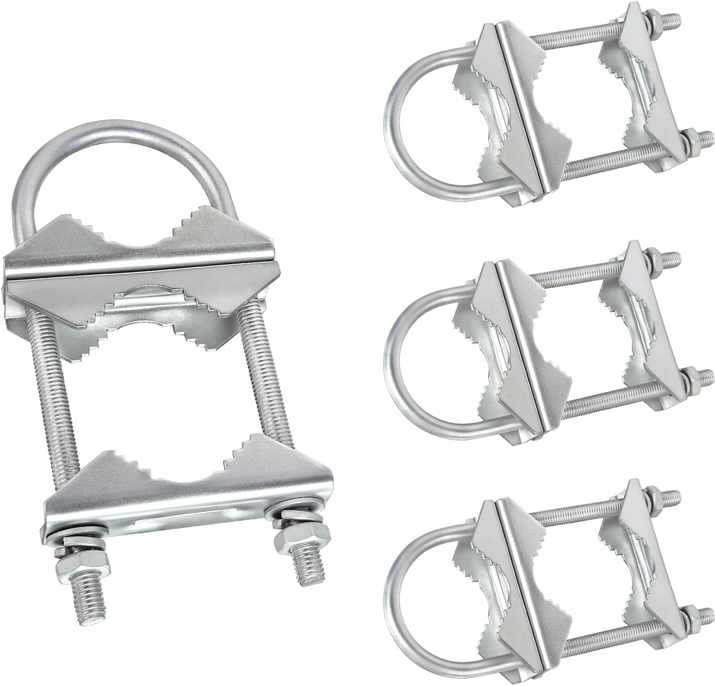 2 PCS Antenna Mast Clamp Mast to Mast Bracket Kit with V Jaw Blocks for 1"2.5" OD