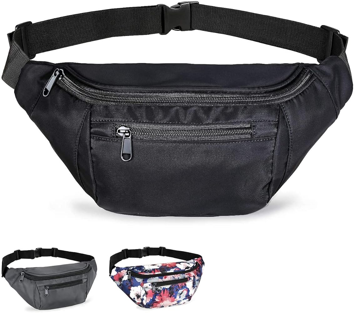 Bomvabe Fashion Belt Bag For Women - Black | Adjustable Waist Pack For Travel, Outdoors, Running & Hiking | Buy Now With Express International Delivery