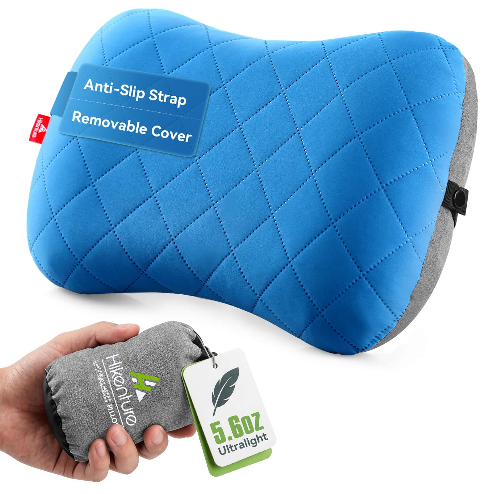 Photo 1 of Hikenture Ultralight Inflatable Washable Pillow with Removable Cover for Neck Lumber Support - Upgrade Backpacking Pillow for Camping, Travel, Hiking, Backpacking (Blue)