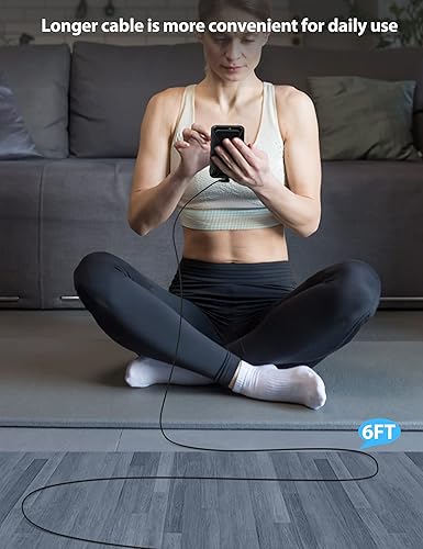 Miniatura 6 de Cable USB C de 6 pies para Xiaomi 120W HyperCharge Turbo de carga rápida, 6A tipo C, cable de ángulo recto, nailon trenzado USB-C a USB A cargador