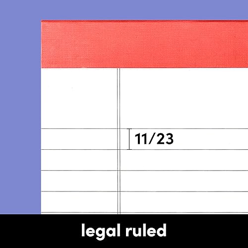 Miniatura 6 de PAPERAGE Bloc de notas forradas, (arco iris), paquete de 12 blocs de notas, 50 hojas cada uno, rayas anchaslegales, blocs de notas, papel, 8.5 x 11