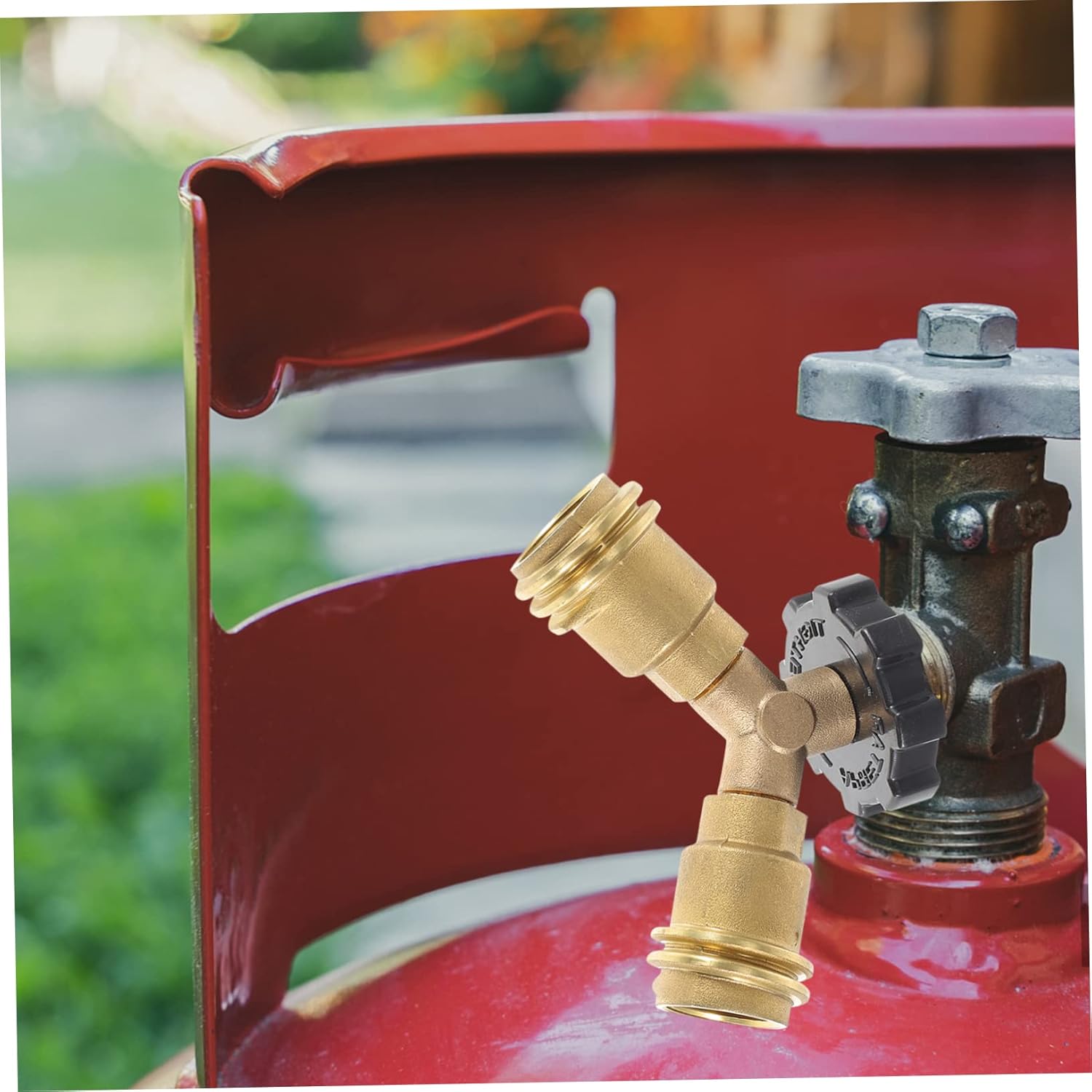 YARNOW Brass Propane Tank Splitter Y-Splitter Adapter Tee Connector for Rv Camp Stoves